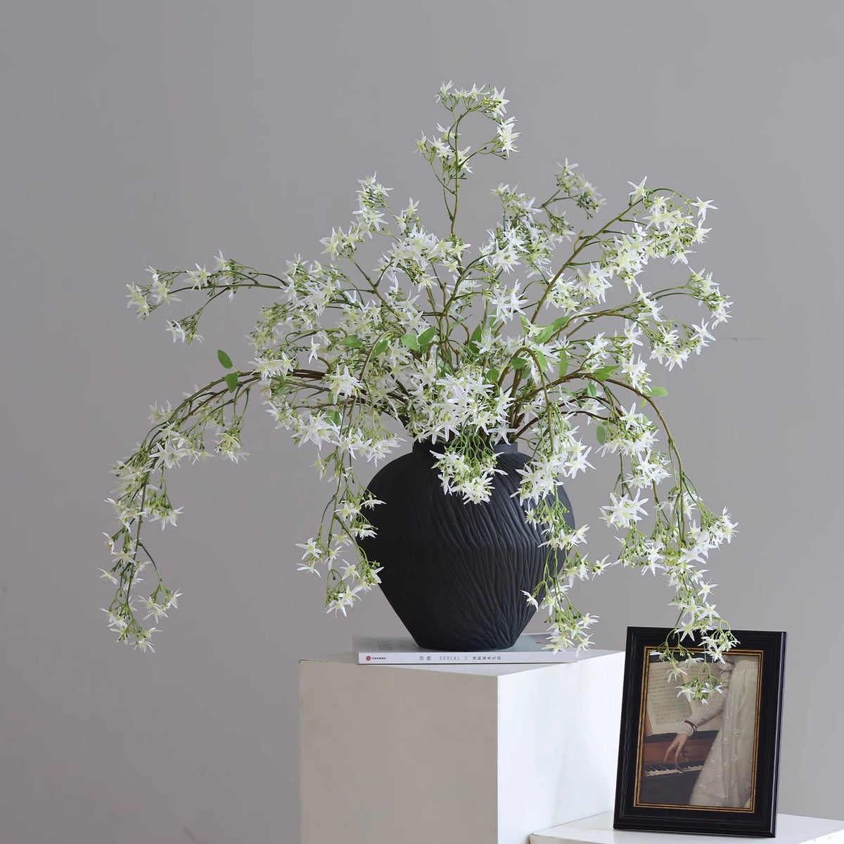 Delicate Silk Deutzia Flower Branch