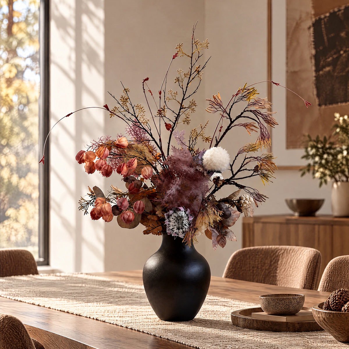 he Jinran Brocade Sculptural Floral Bouquet