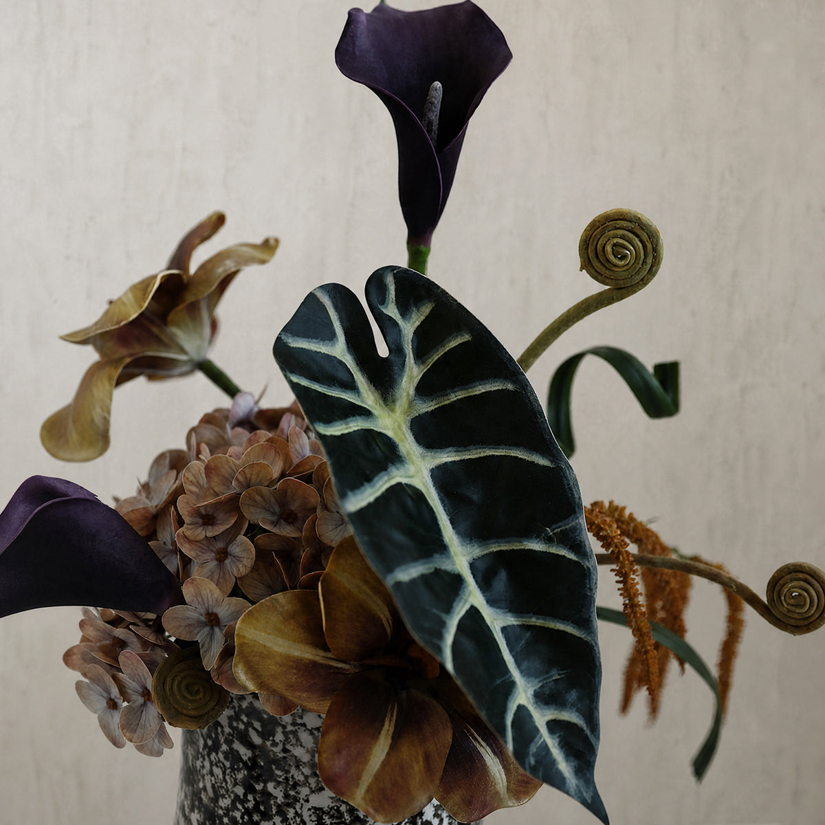 Peacock Petite Faux Floral Arrangement